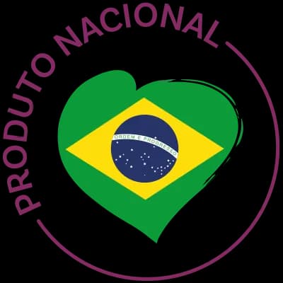 Produto Nacional Selo: Produto Nacional. Bandeira do Brasil em formato de coração